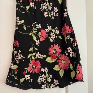Floral Black Skirt Size M